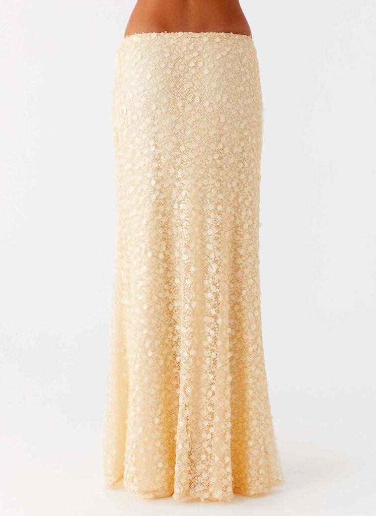 Peppermayo Peppermayo Exclusive - Honestly Sequin Maxi Skirt - Yellow