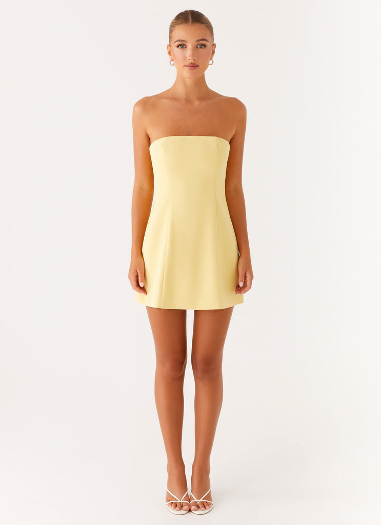 Peppermayo Peppermayo Exclusive - Honey Bow Mini Dress - Yellow