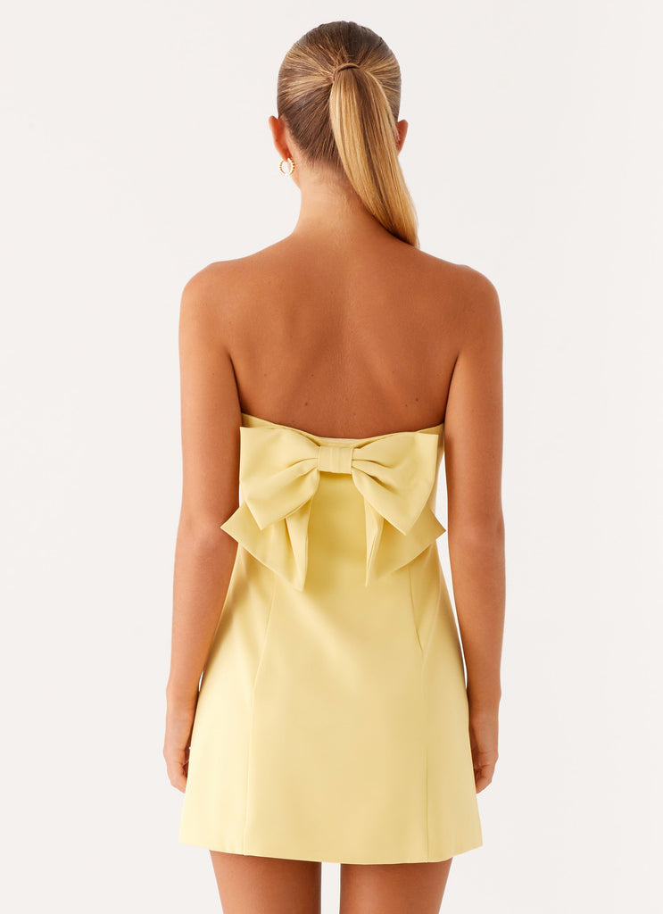 Peppermayo Peppermayo Exclusive - Honey Bow Mini Dress - Yellow