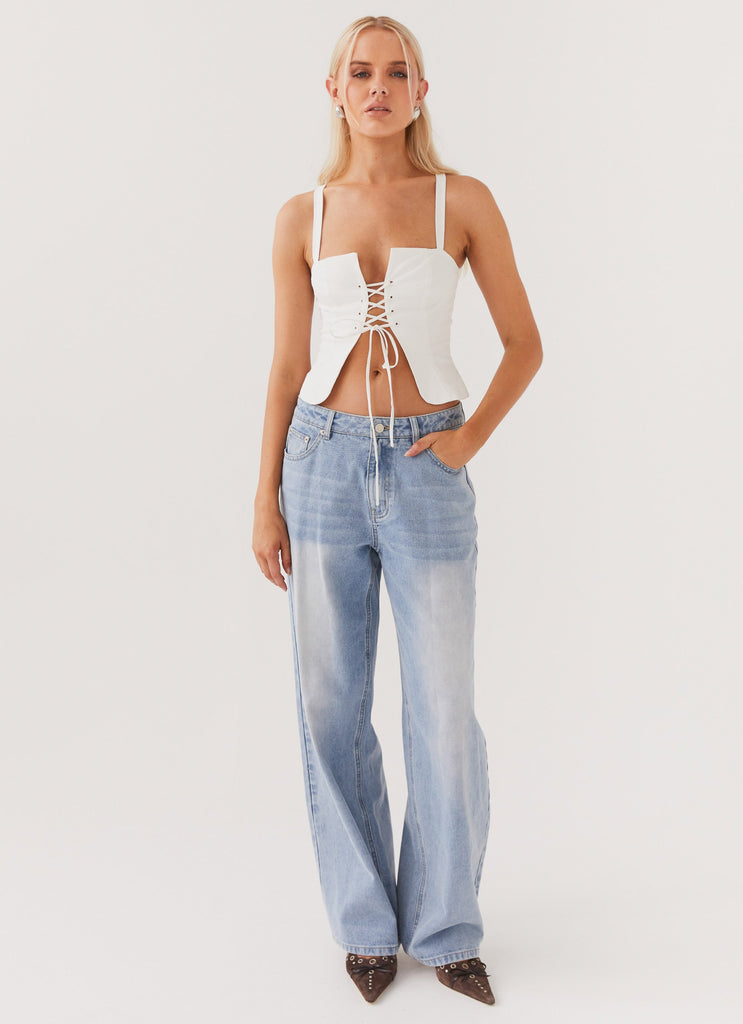 Peppermayo Peppermayo Exclusive - Hopeful Hearts Bustier Top - White