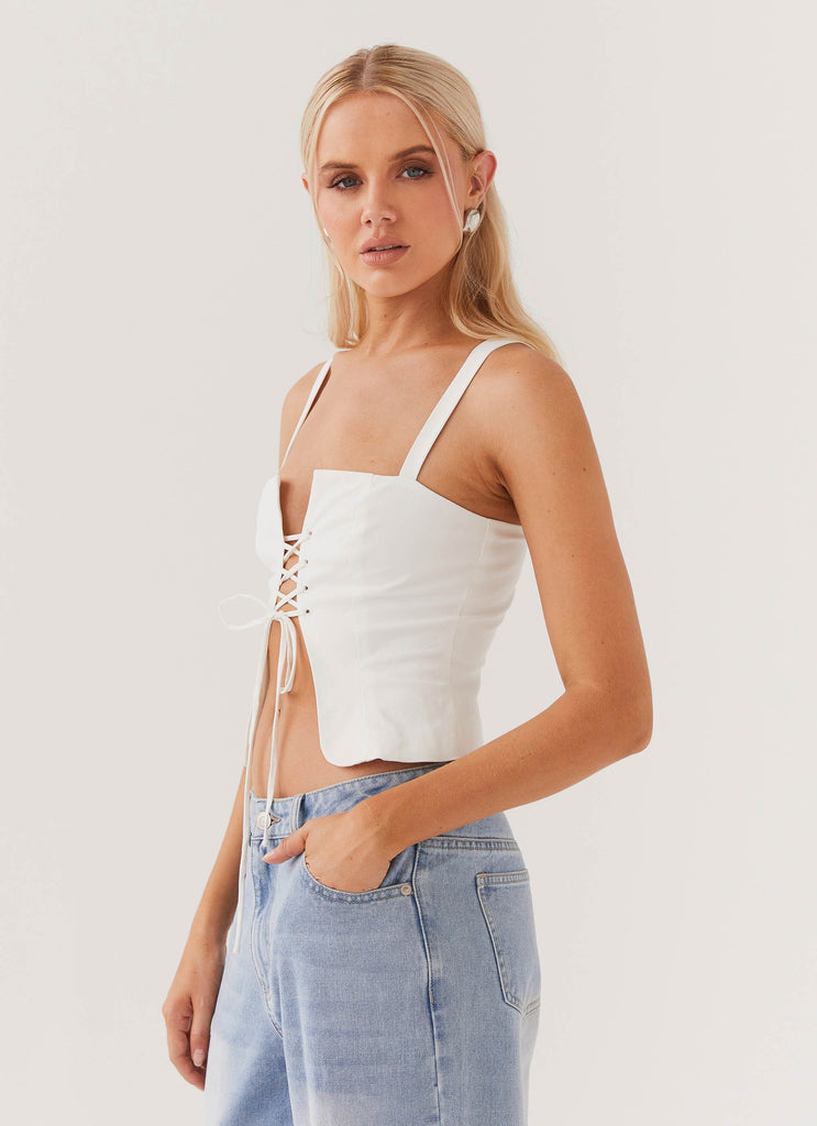 Peppermayo Peppermayo Exclusive - Hopeful Hearts Bustier Top - White