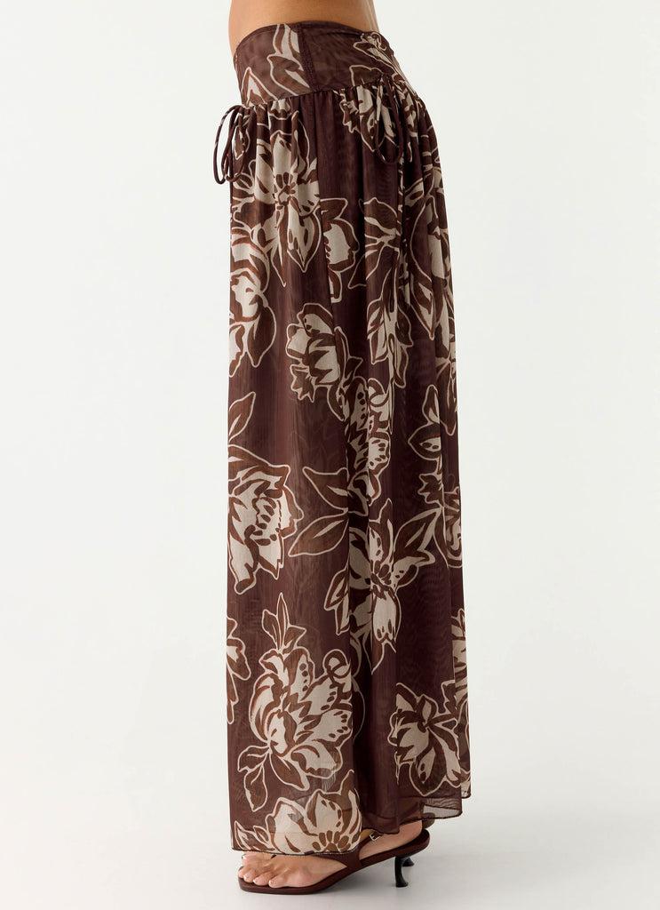 Peppermayo Peppermayo Exclusive - Hot Like Me Maxi Skirt - Espresso Meadow