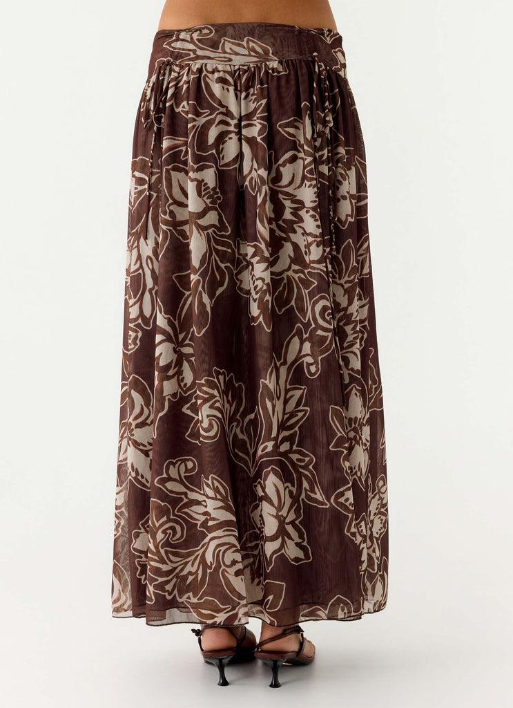 Peppermayo Peppermayo Exclusive - Hot Like Me Maxi Skirt - Espresso Meadow