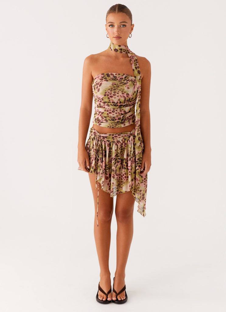 Peppermayo Peppermayo Exclusive - Hot Like Me Mini Skirt - Swirl Leopard