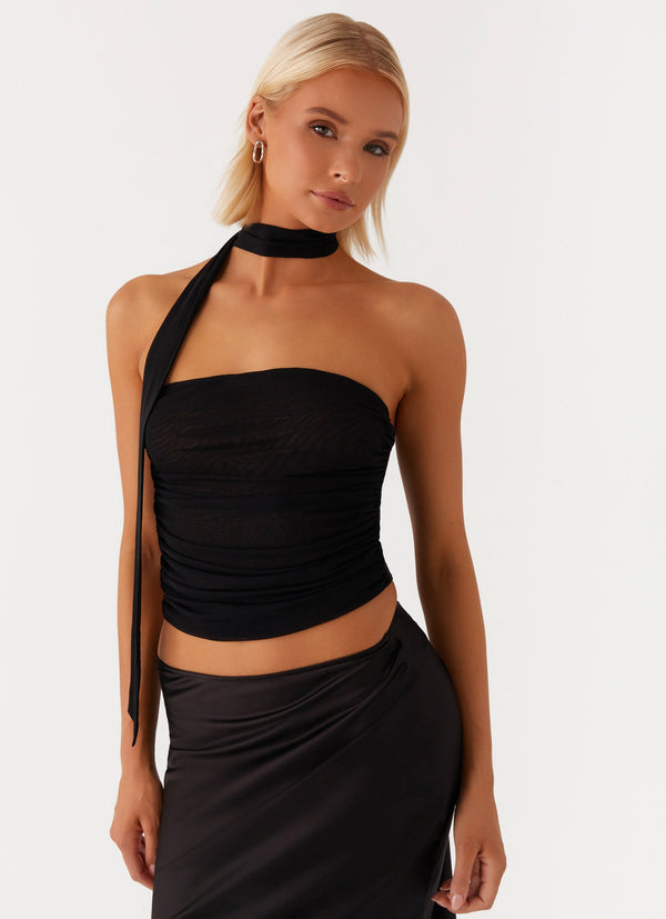peppermayo Peppermayo Exclusive - Hot Like Me Scarf Top - Black