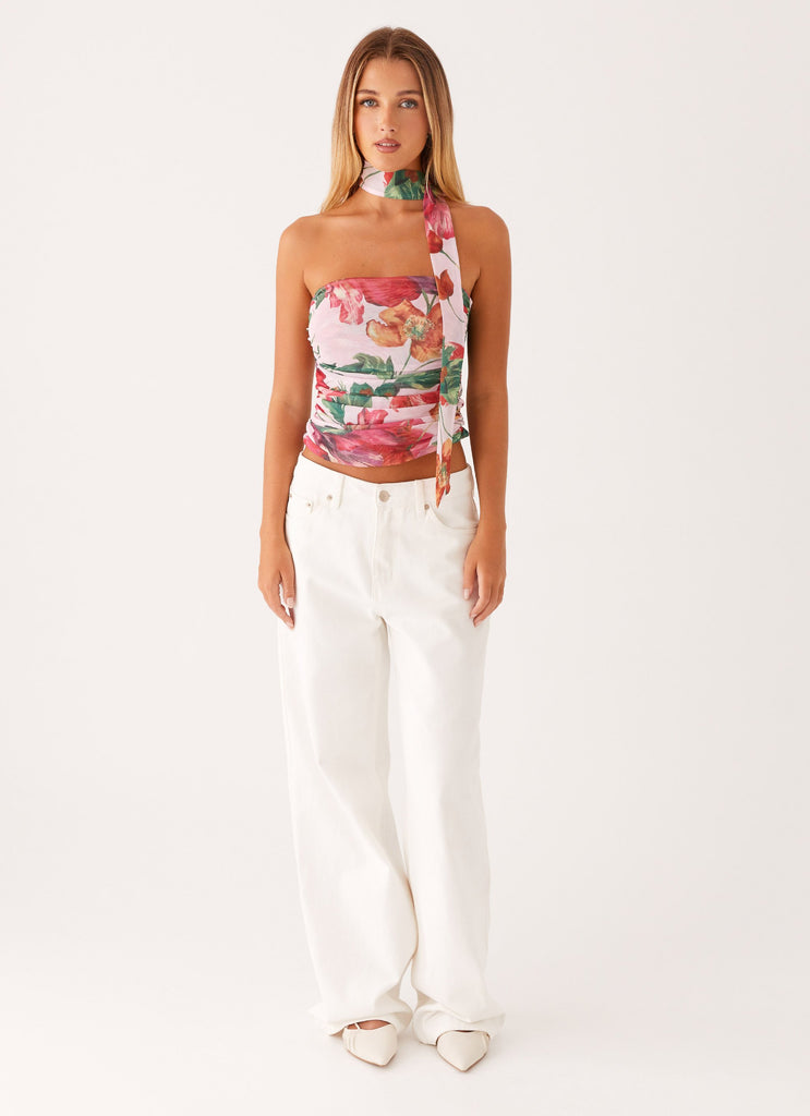 Peppermayo Peppermayo Exclusive - Hot Like Me Scarf Top - Pink Floral