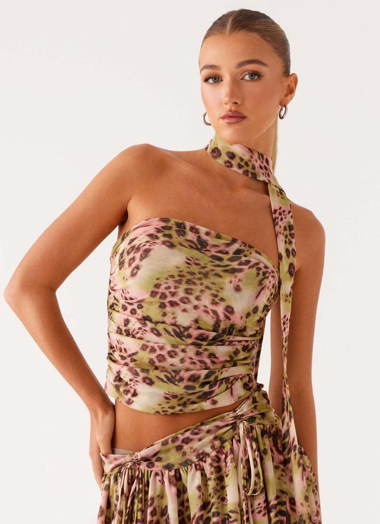 Peppermayo Peppermayo Exclusive - Hot Like Me Scarf Top - Swirl Leopard