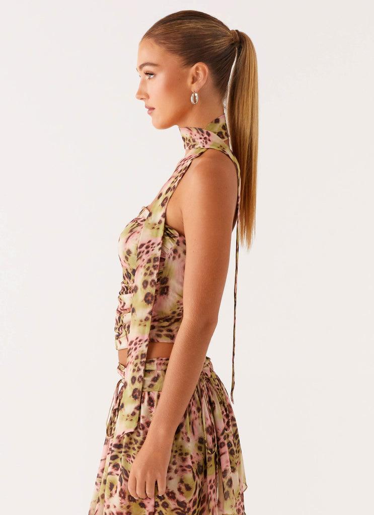 Peppermayo Peppermayo Exclusive - Hot Like Me Scarf Top - Swirl Leopard