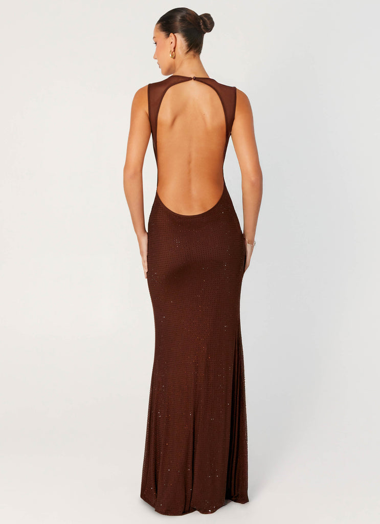 Peppermayo Peppermayo Exclusive - Hot Sequins Maxi Dress - Chocolate