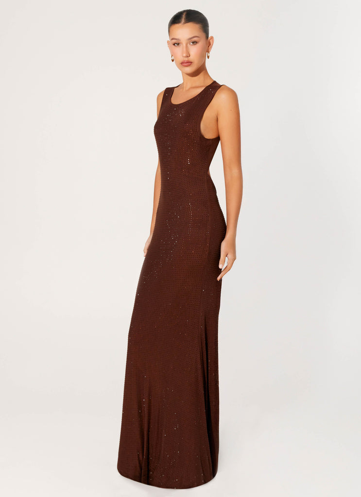 Peppermayo Peppermayo Exclusive - Hot Sequins Maxi Dress - Chocolate