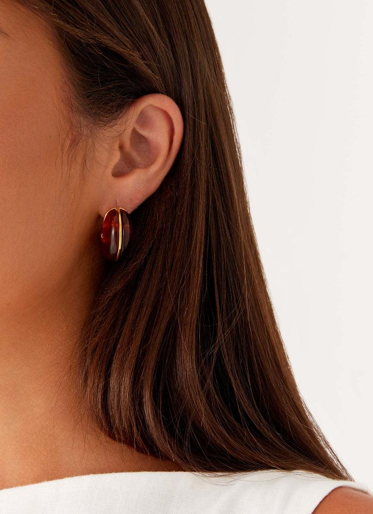 Peppermayo Peppermayo Exclusive - Hugo Earrings - Brown