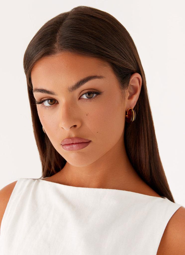 Peppermayo Peppermayo Exclusive - Hugo Earrings - Brown