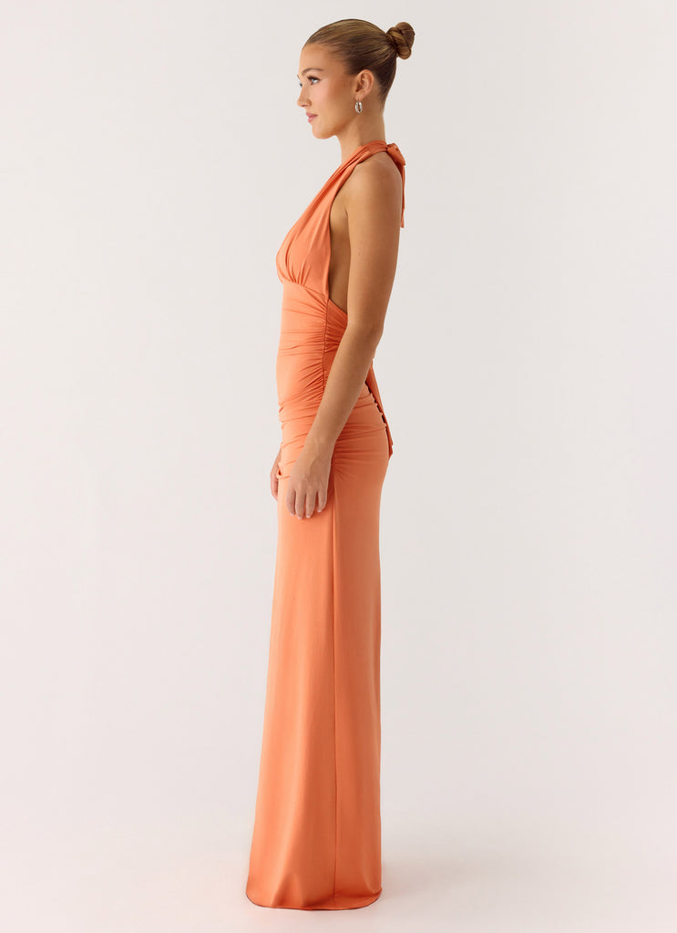 Peppermayo Peppermayo Exclusive - Ilaria Halter Maxi Dress - Apricot