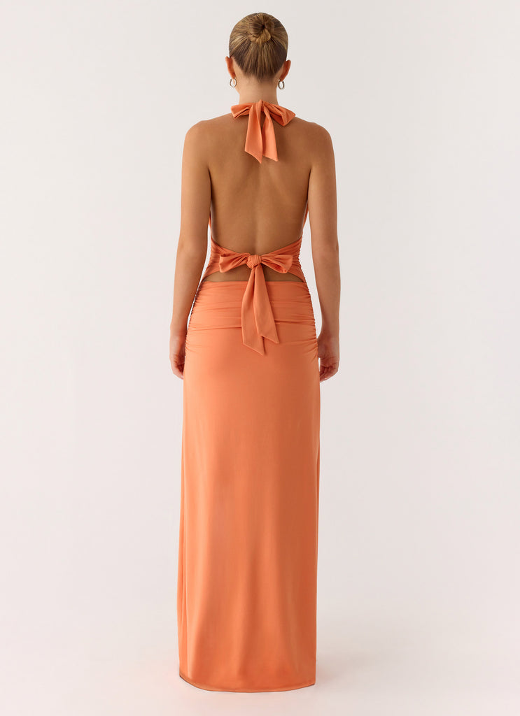 Peppermayo Peppermayo Exclusive - Ilaria Halter Maxi Dress - Apricot