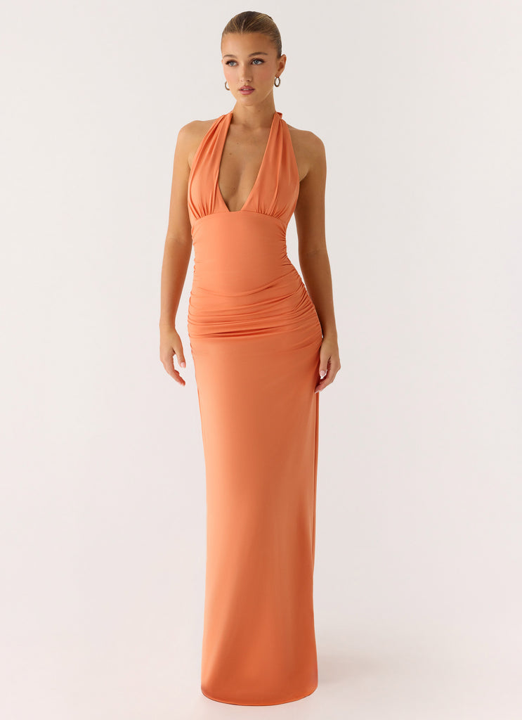 Peppermayo Peppermayo Exclusive - Ilaria Halter Maxi Dress - Apricot