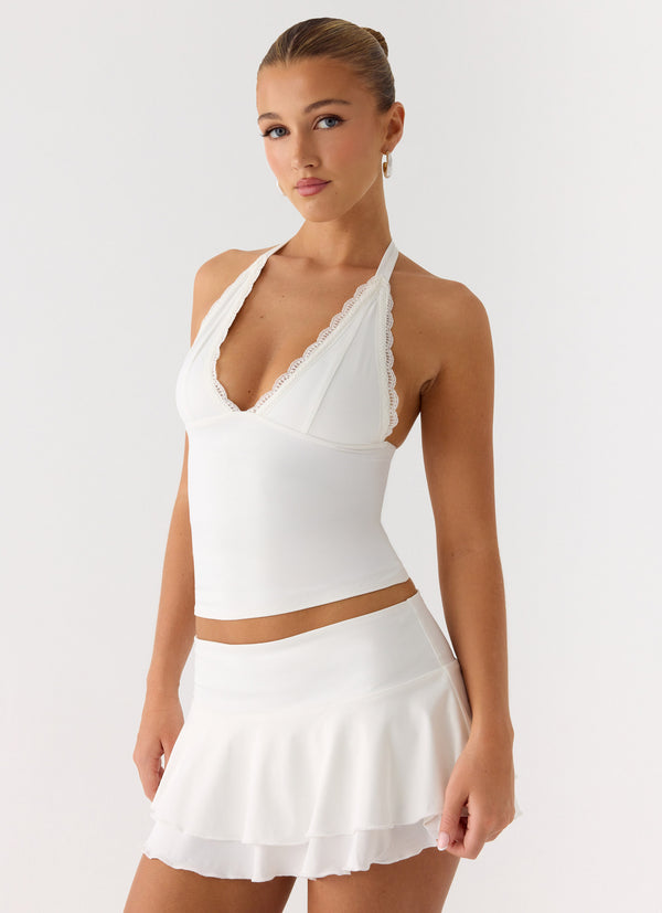 peppermayo Peppermayo Exclusive - Illuminate Halter Top - White