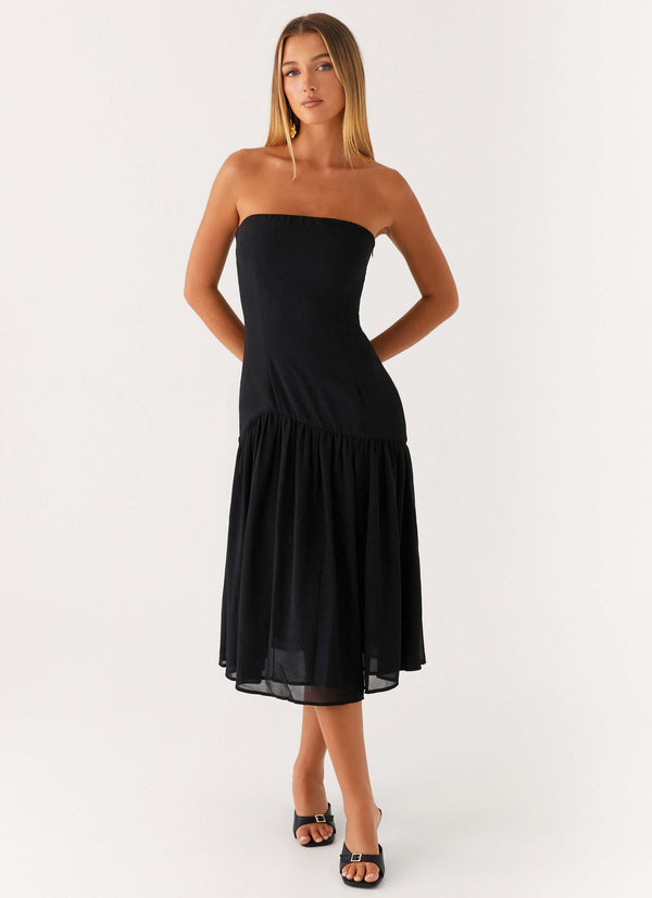 peppermayo Peppermayo Exclusive - Imagination Strapless Midi Dress - Black