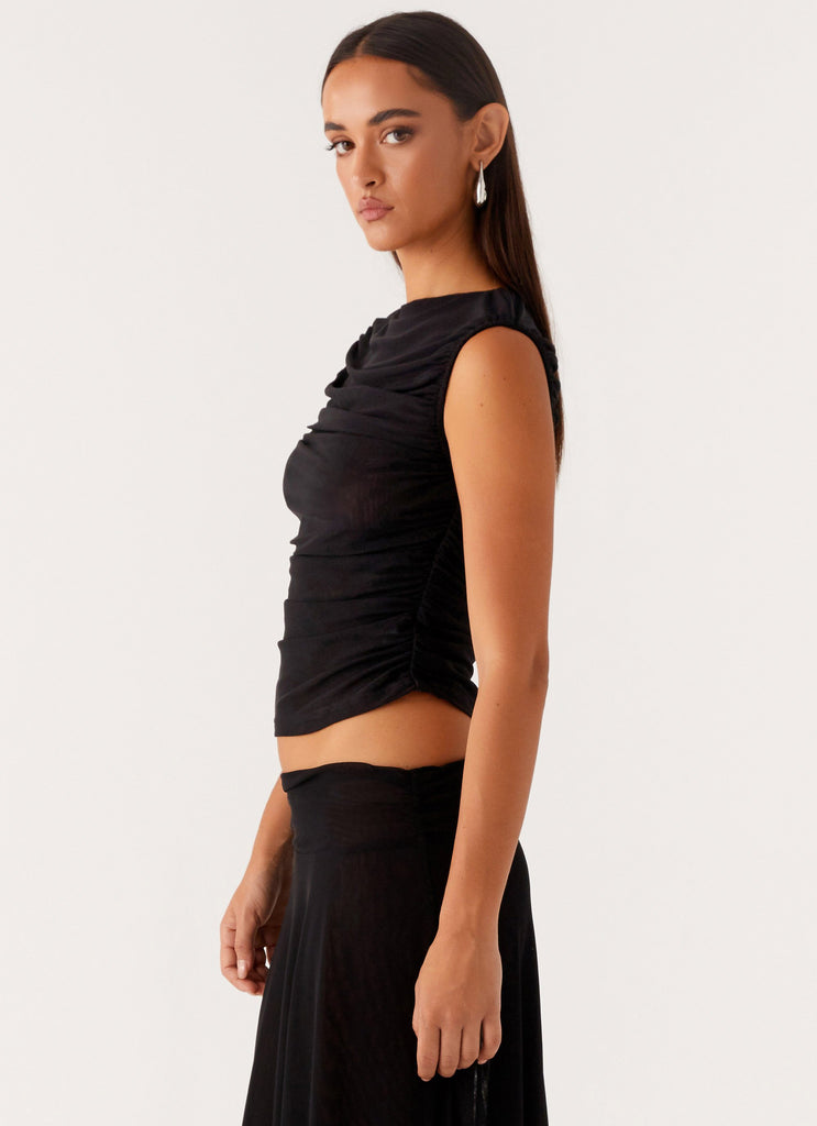 Peppermayo Peppermayo Exclusive - In The Atmosphere Mesh Top - Black