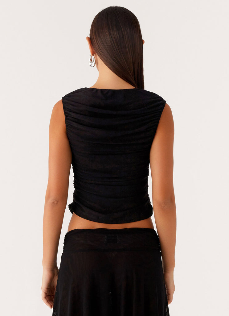 Peppermayo Peppermayo Exclusive - In The Atmosphere Mesh Top - Black