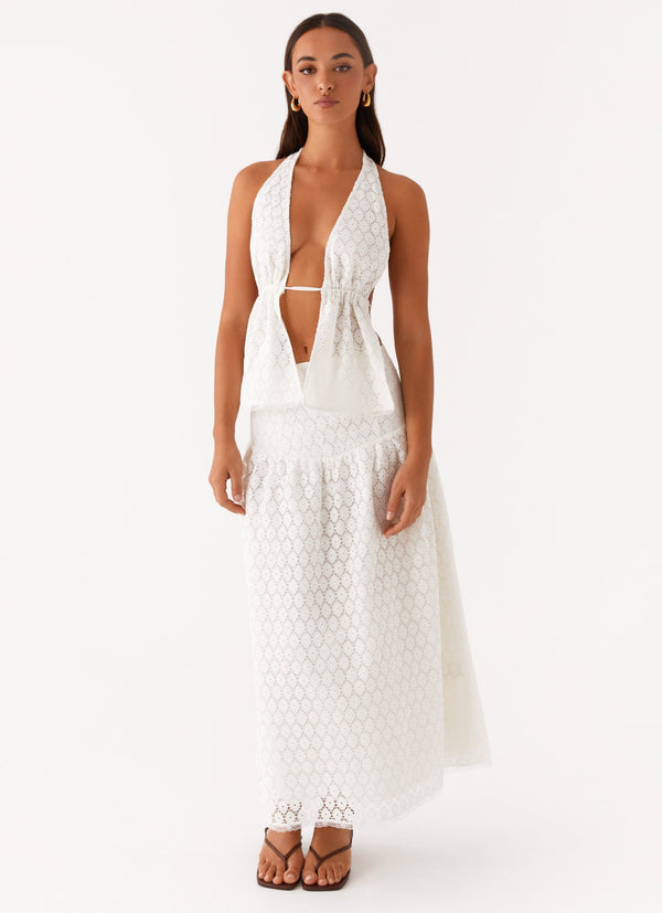 peppermayo Peppermayo Exclusive - Indiana Corset Midi Skirt - White