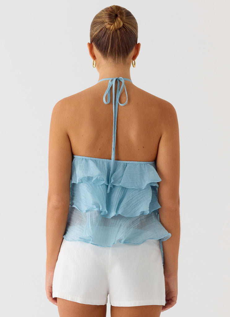 Peppermayo Peppermayo Exclusive - Inna Frill Halter Top - Aqua