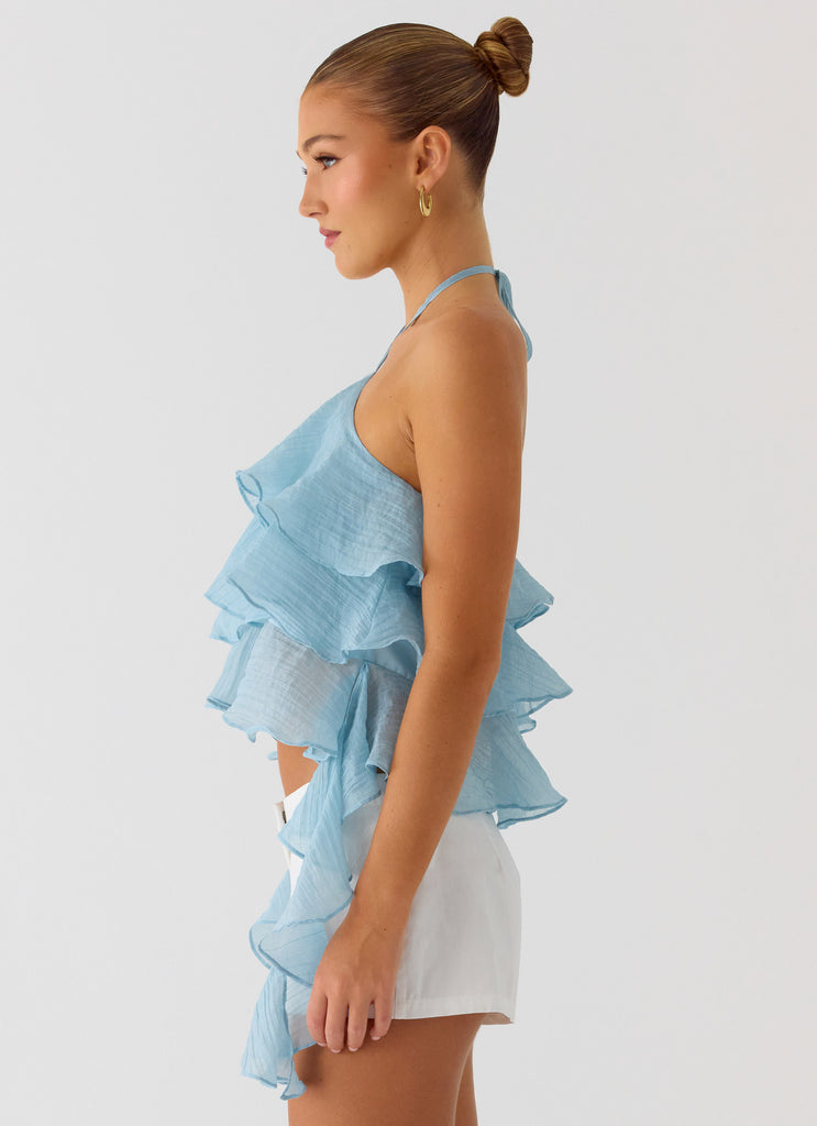 Peppermayo Peppermayo Exclusive - Inna Frill Halter Top - Aqua