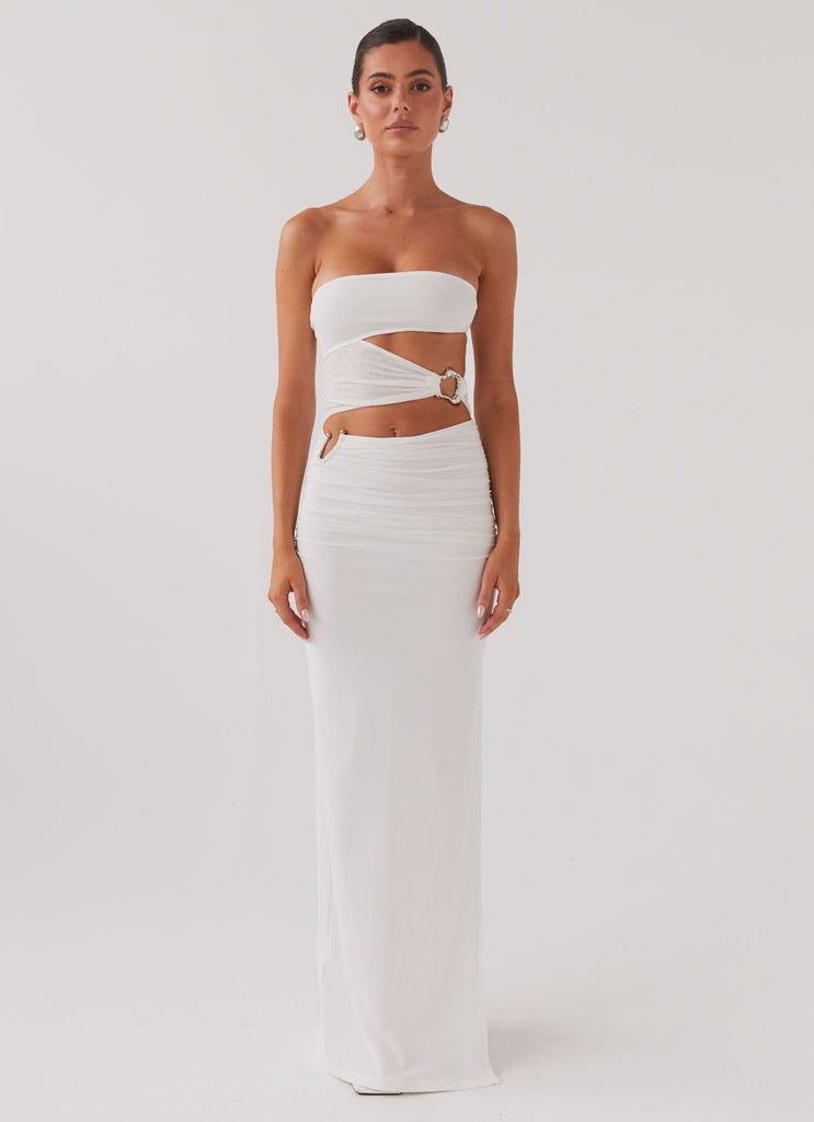 Peppermayo Peppermayo Exclusive - Into Pieces Mesh Maxi Dress - White