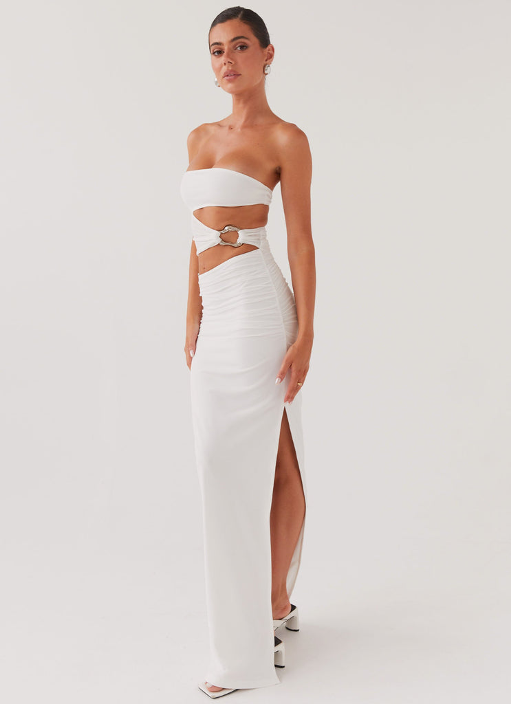 Peppermayo Peppermayo Exclusive - Into Pieces Mesh Maxi Dress - White