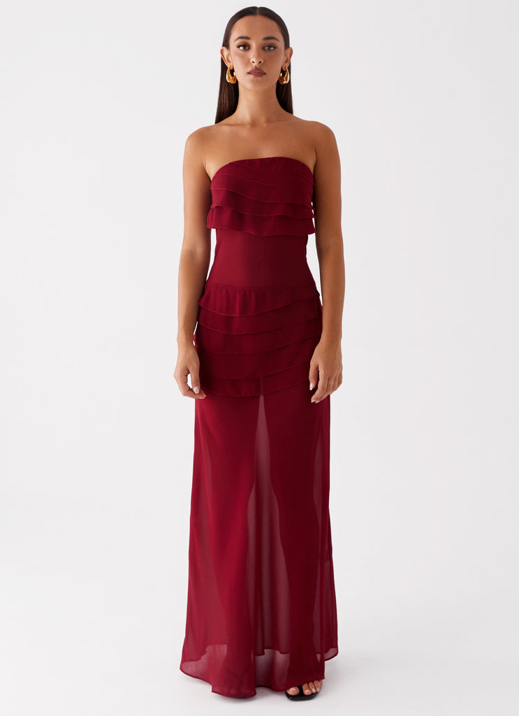 Peppermayo Peppermayo Exclusive - Into The Night Maxi Dress - Cherry Red