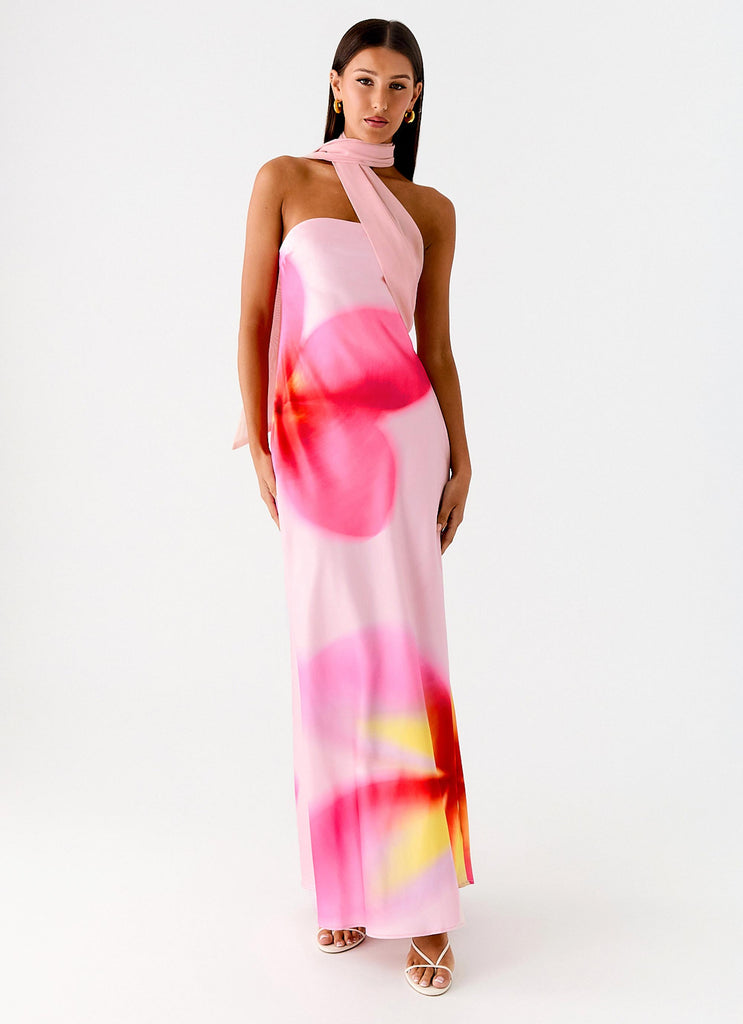 Peppermayo Peppermayo Exclusive - Isa Scarf Satin Maxi Dress - Frangipani Pink