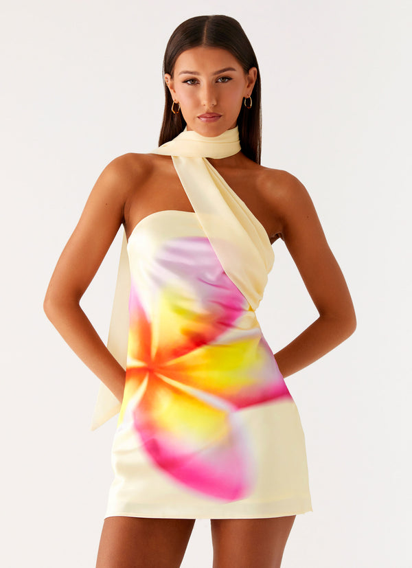 peppermayo Peppermayo Exclusive - Isa Scarf Satin Mini Dress - Frangipani Yellow