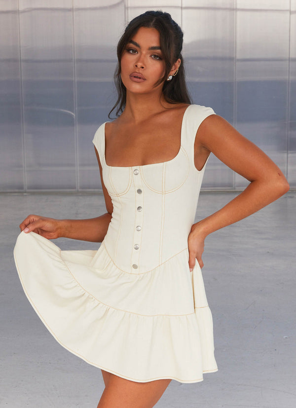 peppermayo Peppermayo Exclusive - Isabella Denim Bustier Dress - Antique