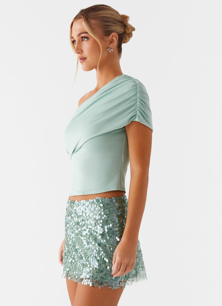 Peppermayo Peppermayo Exclusive - Islington One Shoulder Top - Mint
