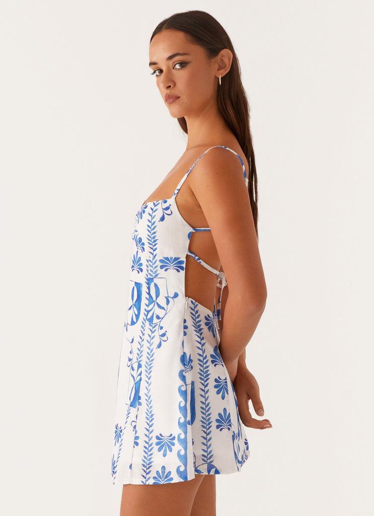 Peppermayo Peppermayo Exclusive - Isra Linen Mini Dress - Floral Wave