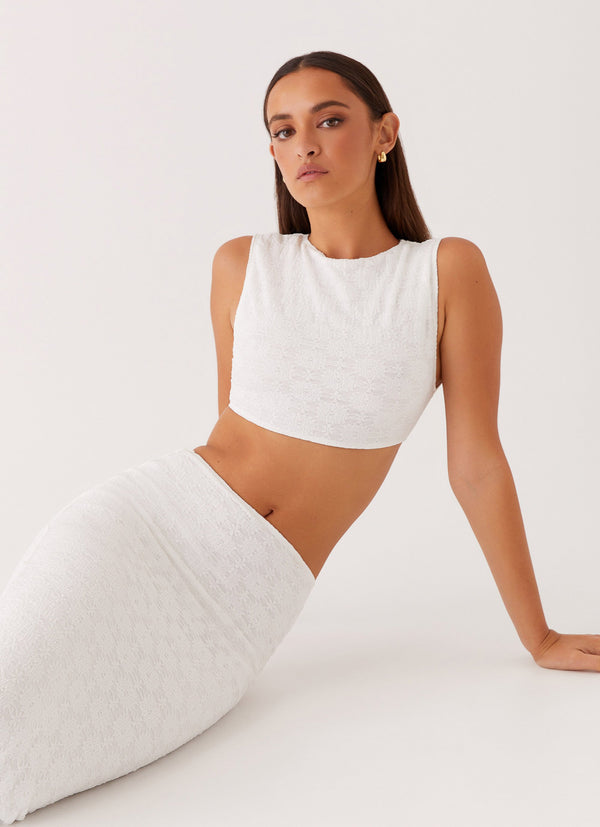 peppermayo Peppermayo Exclusive - Issey Crop Top - White