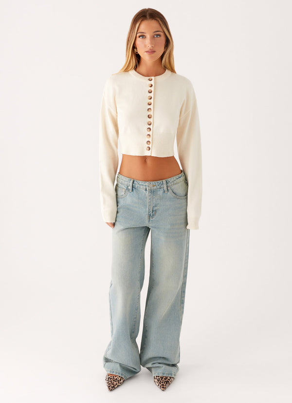peppermayo Peppermayo Exclusive - Its Happening Knit Cardigan - Ivory