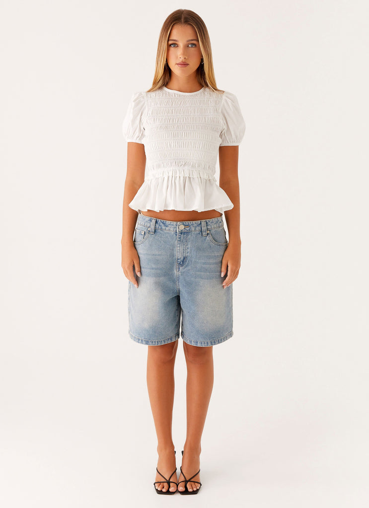 Peppermayo Peppermayo Exclusive - Izzy Shirred Top - White