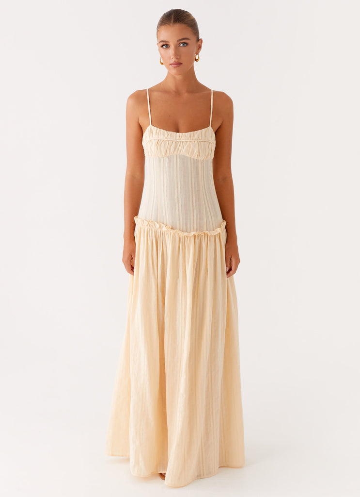 Peppermayo Peppermayo Exclusive - Jacinda Drop Waist Maxi Dress - Cream