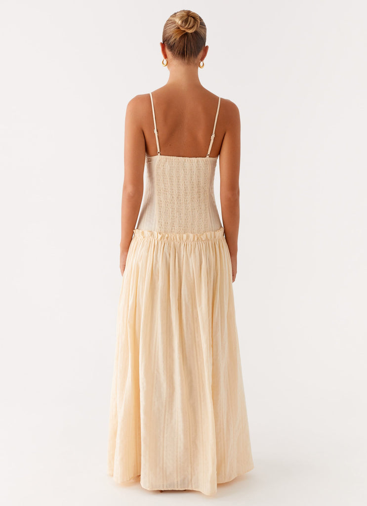 Peppermayo Peppermayo Exclusive - Jacinda Drop Waist Maxi Dress - Cream