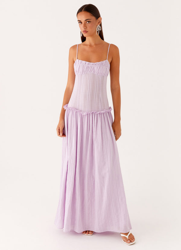peppermayo Peppermayo Exclusive - Jacinda Drop Waist Maxi Dress - Lavender