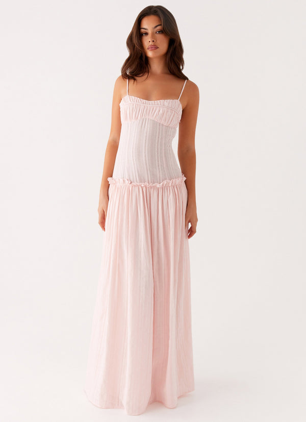peppermayo Peppermayo Exclusive - Jacinda Drop Waist Maxi Dress - Pink