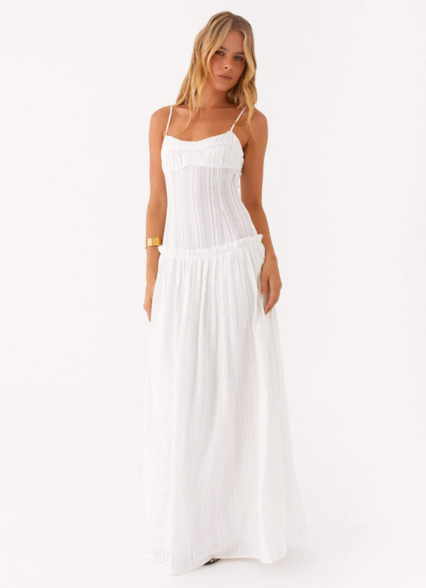 peppermayo Peppermayo Exclusive - Jacinda Drop Waist Maxi Dress - Ivory