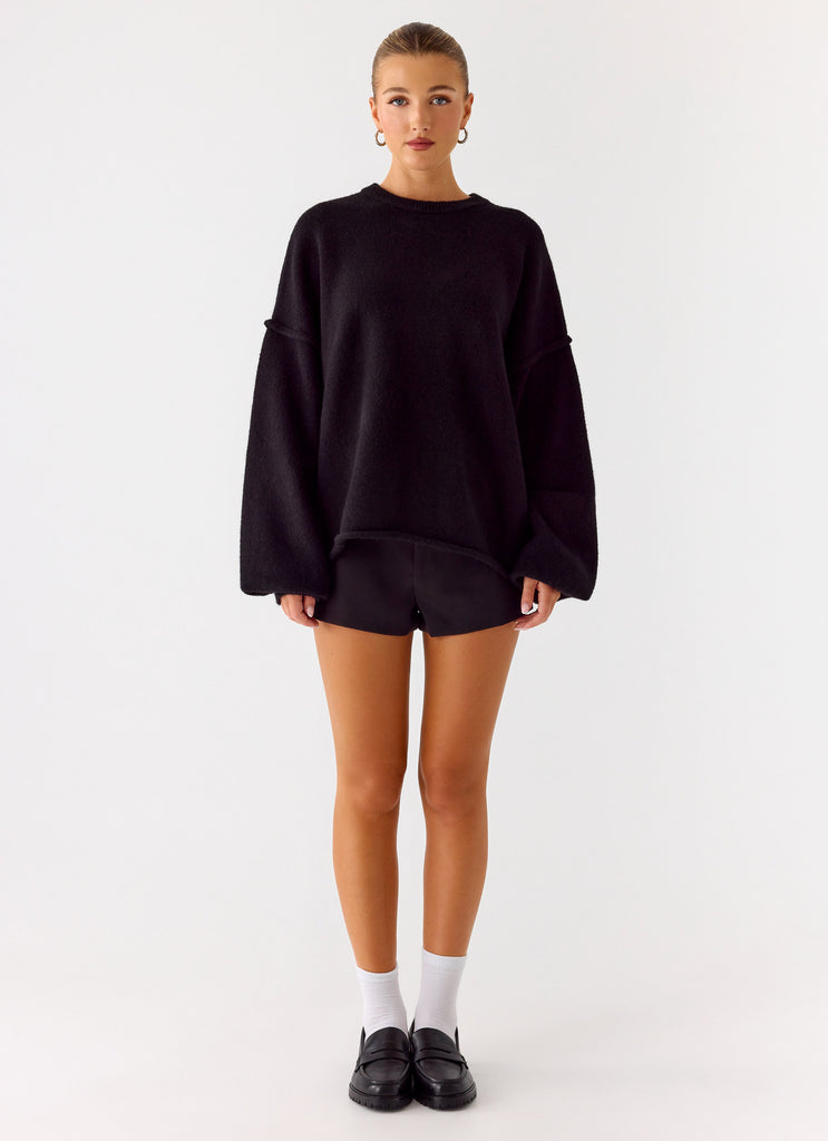 Peppermayo Peppermayo Exclusive - Jack Oversized Knit Sweater - Black