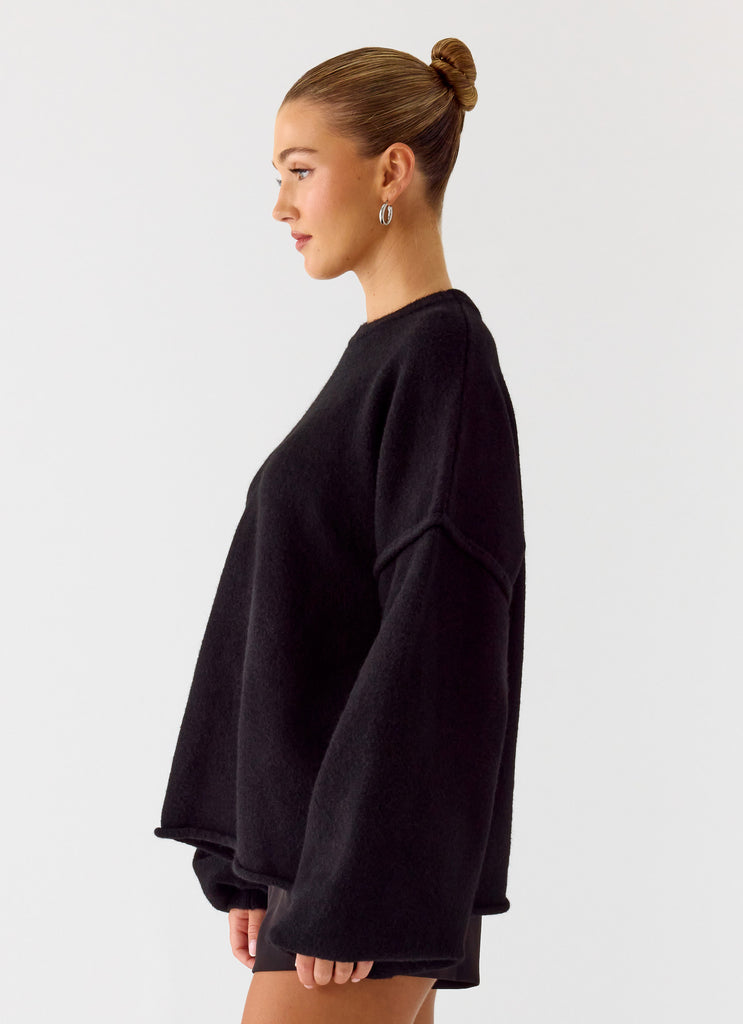 Peppermayo Peppermayo Exclusive - Jack Oversized Knit Sweater - Black