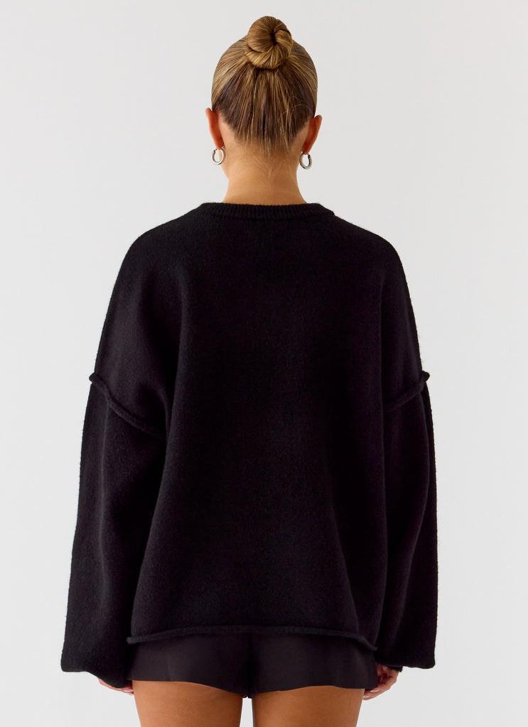 Peppermayo Peppermayo Exclusive - Jack Oversized Knit Sweater - Black