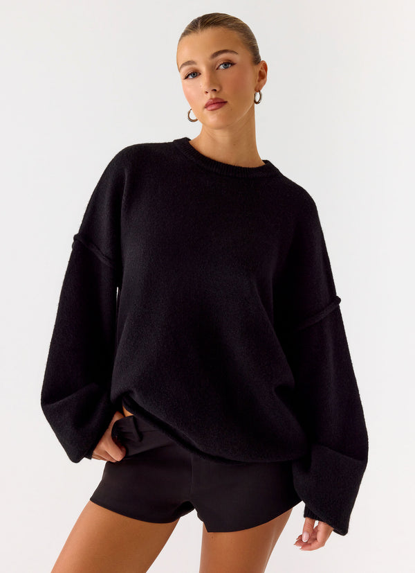 peppermayo Peppermayo Exclusive - Jack Oversized Knit Sweater - Black