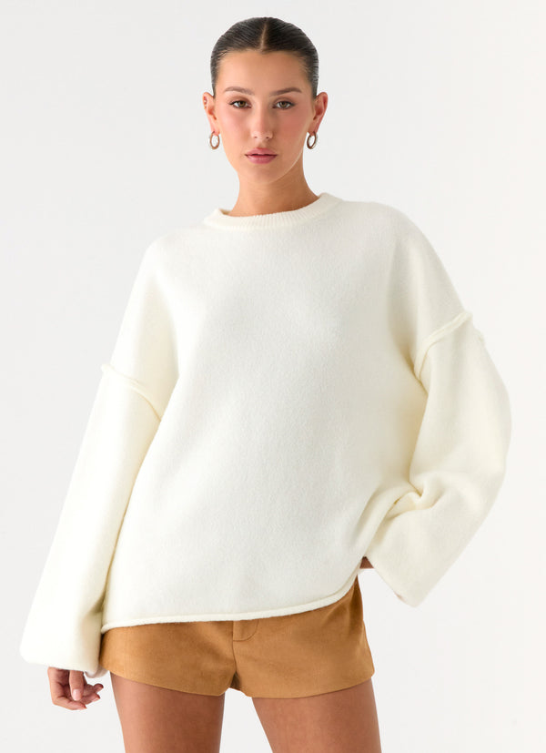 peppermayo Peppermayo Exclusive - Jack Oversized Knit Sweater - Cream
