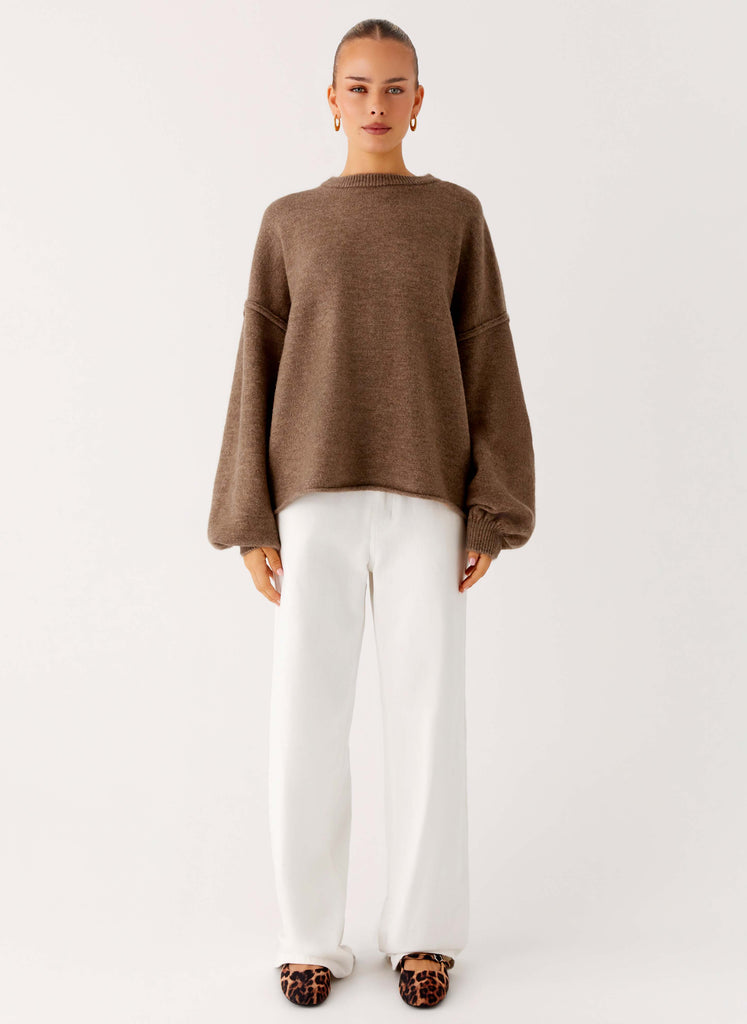 Peppermayo Peppermayo Exclusive - Jack Oversized Knit Sweater - Tan Marle