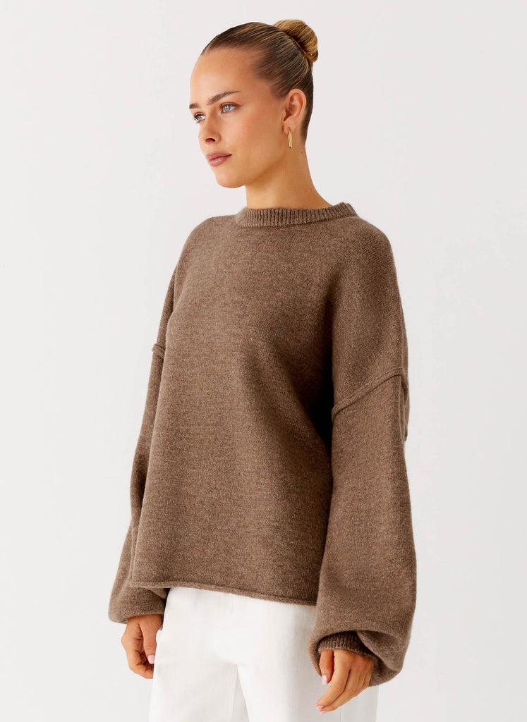 Peppermayo Peppermayo Exclusive - Jack Oversized Knit Sweater - Tan Marle