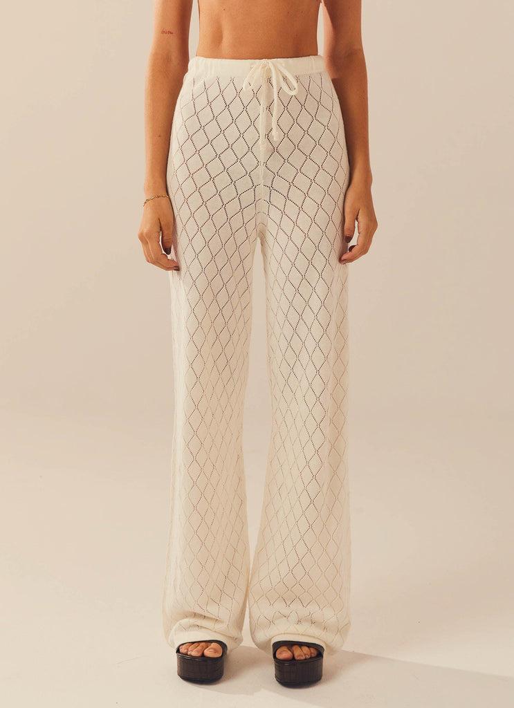 Peppermayo Peppermayo Exclusive - Jaded Knit Pants - White Sand